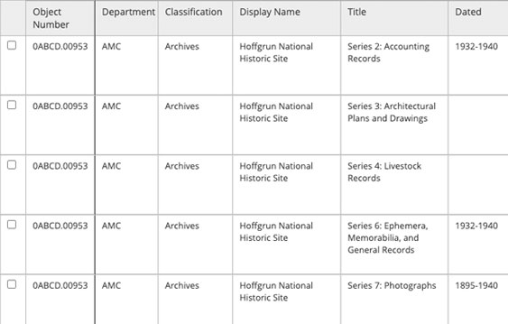 Series Subdivision View | Archive Management and Special Collections | Gallery Systems