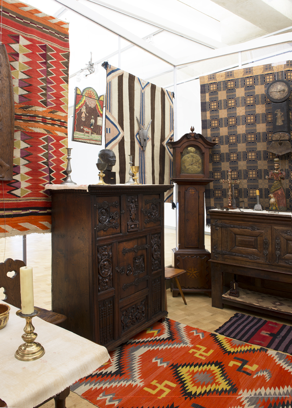 The Dutch Room (detail), designed by Albert C. Barnes, reinstalled with transparent acrylic walls for Mark Dion, Judy Pfaff, Fred Wilson: The Order of Things exhibition, 2015. Image © The Barnes Foundation. Photo: Rick Echelmeyer