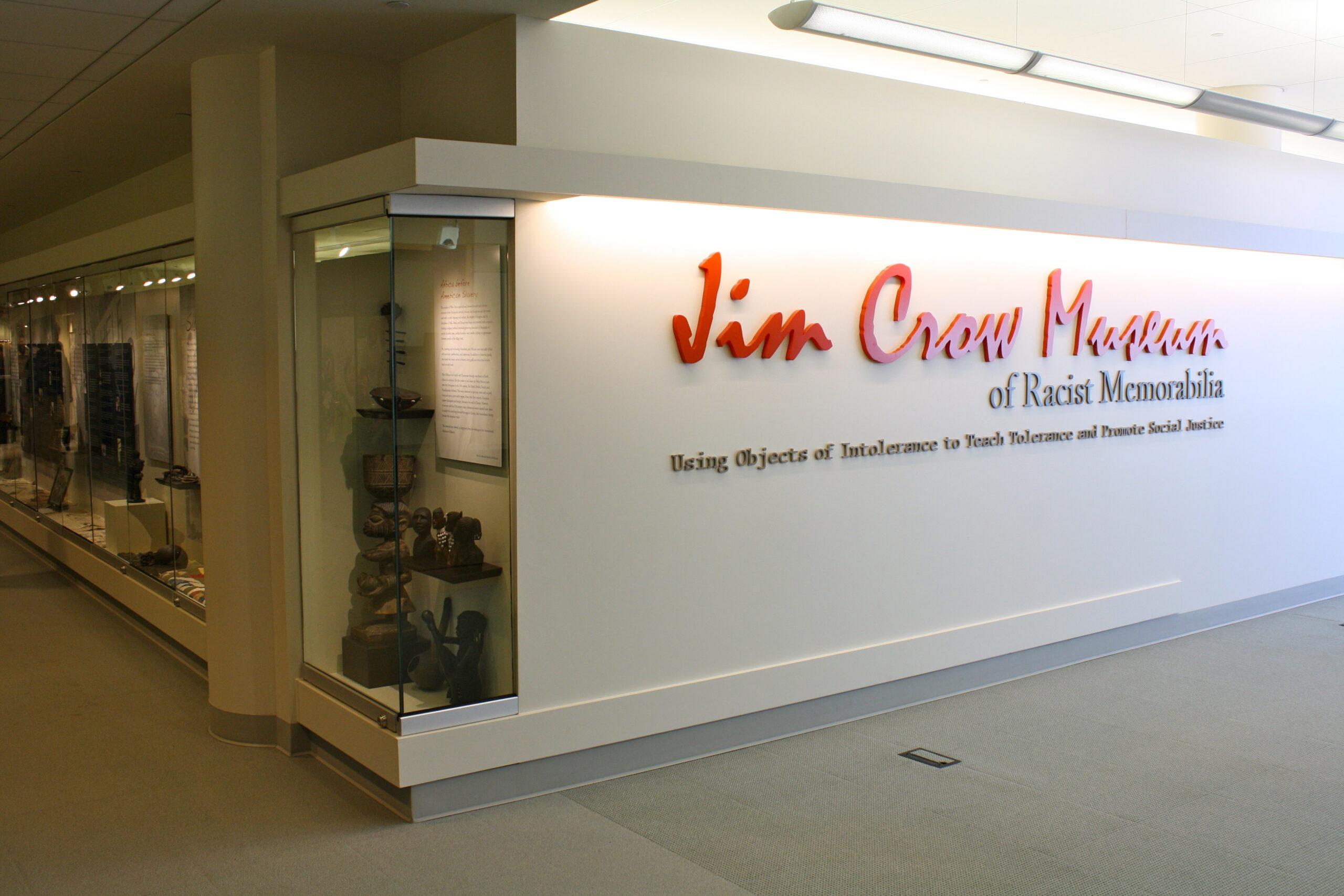 The entrance sign to the Jim Crow Museum.