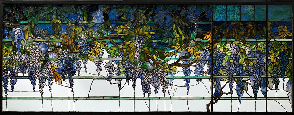 Transom, c. 1910–20, Wisteria, Leaded glass, Tiffany Studios | Charles Hosmer Morse Museum of American Art | Gallery Systems